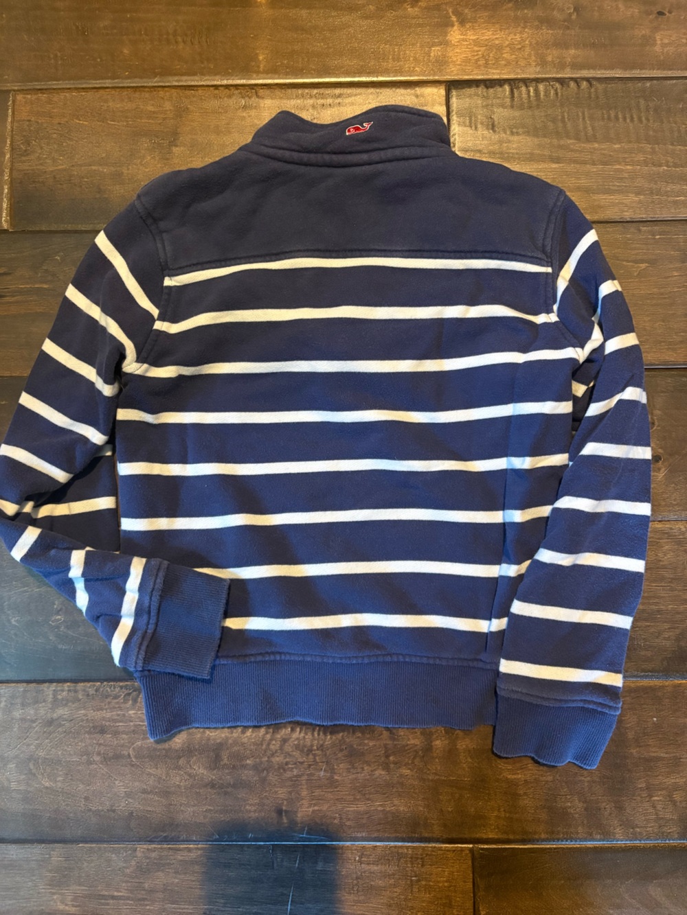Navy and White Striped Quarter-Zip Sweatshirt Vineyard Vines - Picture 3 of 3